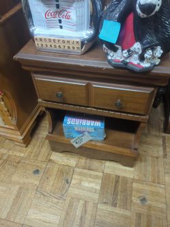Vintage nightstand one drawer with shelf 24 by 20 by 16