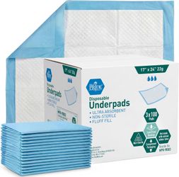 Medpride Disposable Underpads 17'' x 24'' (100-Count) Incontinence Pads Thick