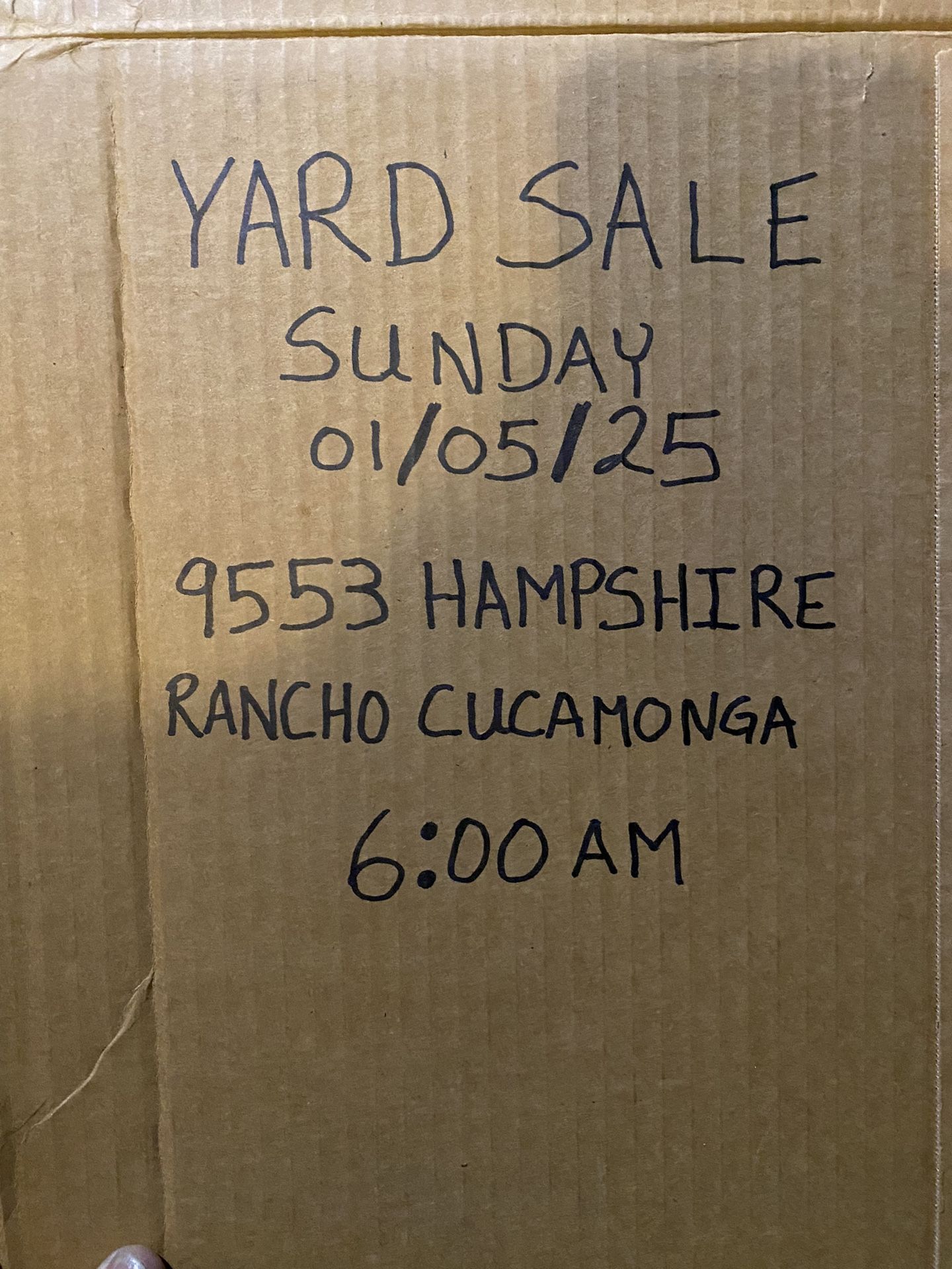 Yard Sale 6:00am Sunday