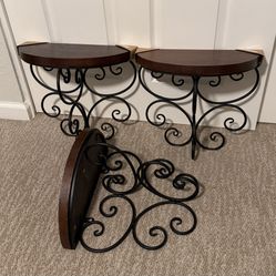Half Round Wall Shelves (Set of 3)