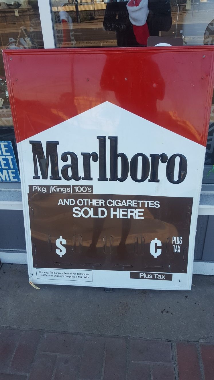 Large metal Marlboro sign