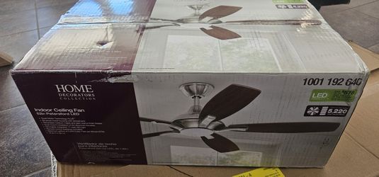 52 in. Integrated LED Indoor Brushed Nickel Ceiling Fan with Light Kit and Remote Control