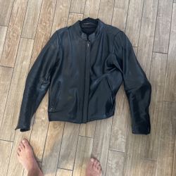Daisese Leather Motorcycle Jacket, Size Large