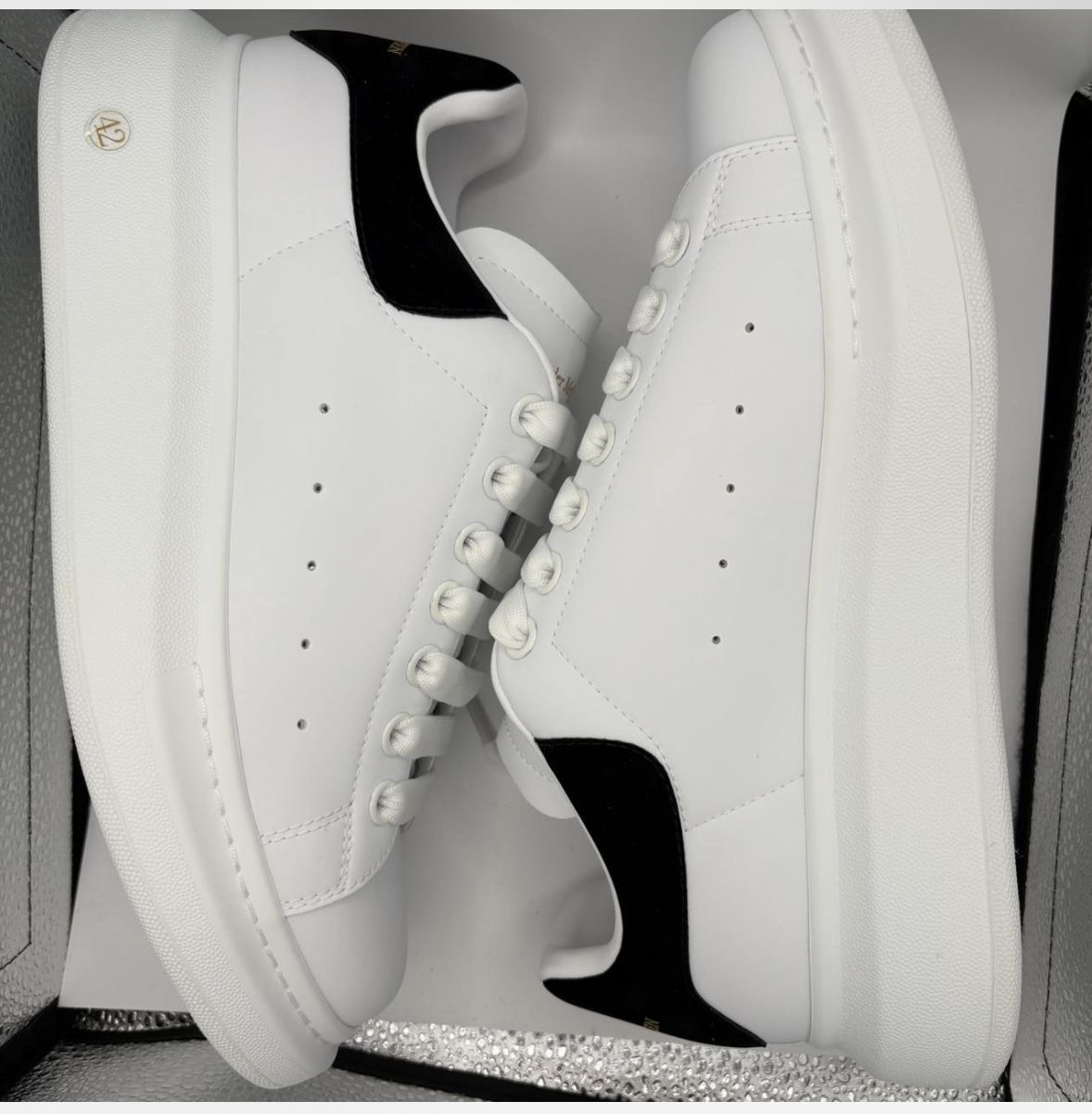 Alexander McQueen Oversized Sneaker, White & Black, Men Size 9