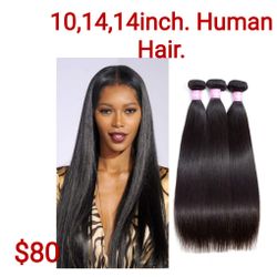 10,14,14inch. Human Hair Straight.