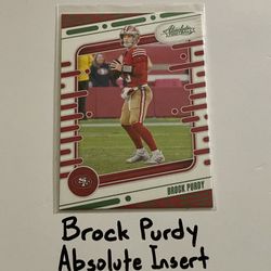Brock Purdy San Francisco 49ers All-Pro QB Absolute Short Print Insert Card. 