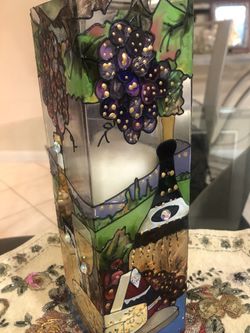 Candle holders paint handmade w crystal stone beautiful looking