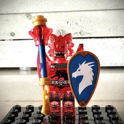 New Lego Custom Dungeons And Dragons Red Transparent Dragonborn Minifigure