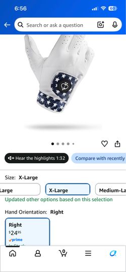 White Golf Glove with Stars Wristband