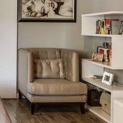 Tufted silver chair