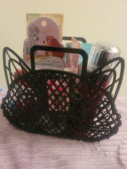 Black Cat-Shaped Wire Storage Basket
