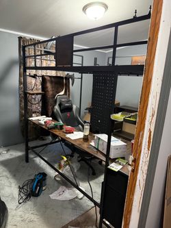Loft bed with desk