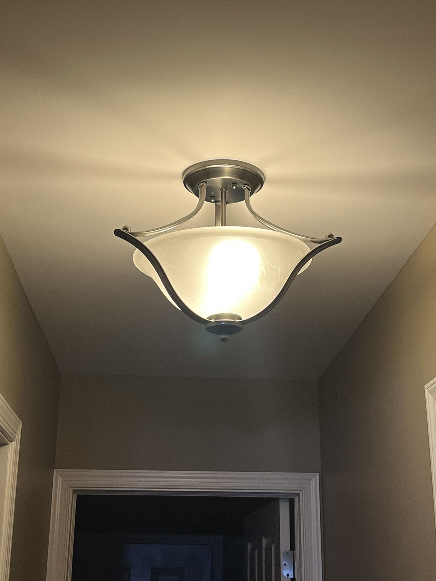 Flush Mount Brushed Nickel Light