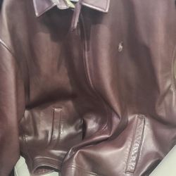 Butter Leather Polo Jacket In Great Condition Size Is A XXL