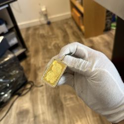 1 Oz Pure Gold Diamond Bezel Pendant 