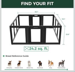 FXW AuraSpace Acrylic Indoor Dog Playpen for Puppies and Small Dogs, 24 Inch, 12 Panels, Black