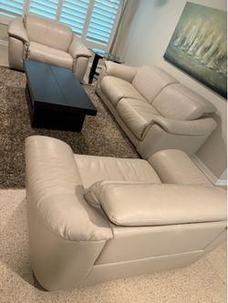Natuzzi leather sofa and chairs