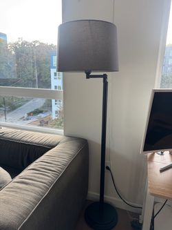 IKEA SKAFTET Floor Lamp + SKOTTORP Gray Shade – $60 OBO