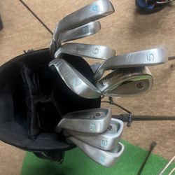 GOLF, women’s , four different full iron sets, including your choice of Bag and Putter, beginners, Uni Flexe shafts, we’ll meet and fit you in person,