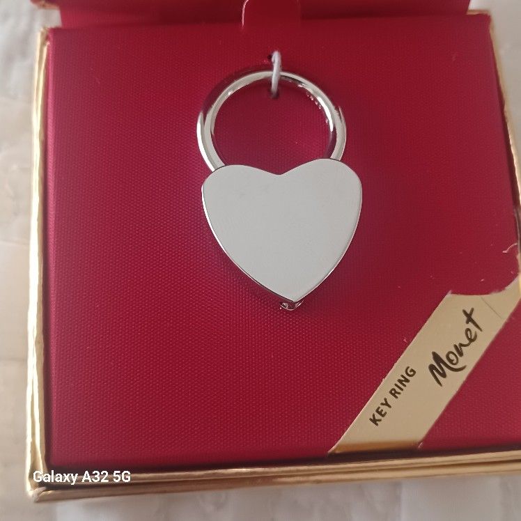 New- MONET SILVER" HEART" KEYCHAIN