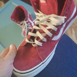 VANS Shoes Mens 10.5 Red OTW Sneakers Hightop Skater Skateboard Old Skool Casual