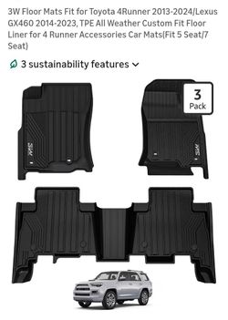 3W Floor Mats Fit for Toyota 4Runner 2013-2024/Lexus GX(contact info removed)-2023