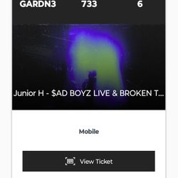 JUNIOR H TICKET FRIDAY HOLLYWOOD 