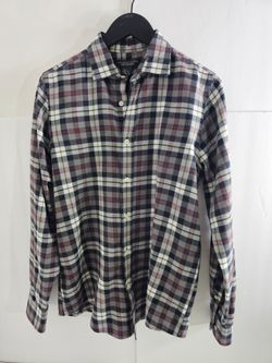 Bloomingdales The Mens Store Plaid Shirt Small S Cotton Blend Button Down