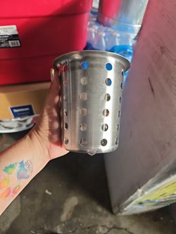 Perforated Stainless Steel Flatware Cylinder