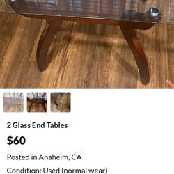 2 Glass End Table Side Table Coffee Tables Couch Table 