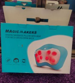 Massage pillow with heat & shiatsu massaging for neck pain shoulders & back