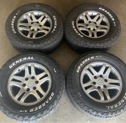 Set of 4 Toyota tundra 17” OEM rims  tires Wheels Tacoma sequoia 4Runner