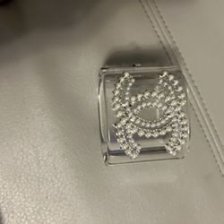 Lucite Cuff Bracelet W / Pearls