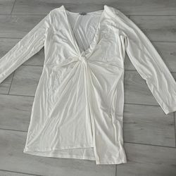 White Fashion Nova Dress W/ Slit