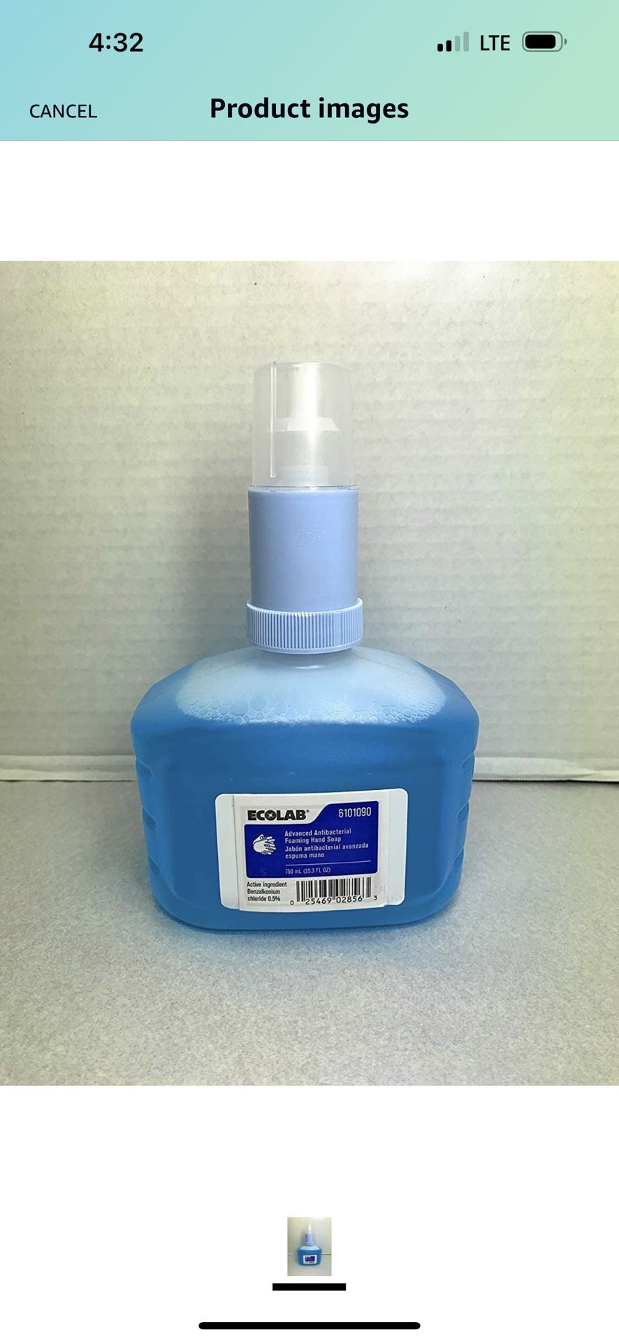 ECOLAB Antibacterial Foaming Hand Soap 750ml (25.3 fl oz) - 1 Unit Per Order