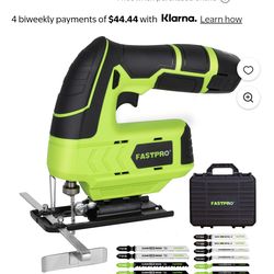 FASTPRO 12V Cordless Jig Saw Kit, Electric Jigsaw with 10pcs Blades & Edge Guide, Included 1.5 Ah Battery, Charger and Storage Case