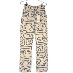 Zara Women's Cream and Purple Jeans (19088)45