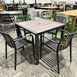 BRAND NEW 5-Piece Outdoor Dining Set – Die-Cast Aluminum Table & Chairs | Luxury Modern Patio Furniture | Weather Resistant Heavy Duty