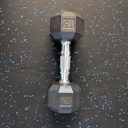 Ignite 15lb rubber hex dumbell