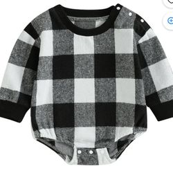 Black And White Checkered Kids One Pieces 