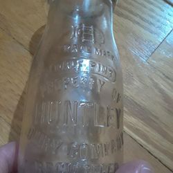 Vintage Milk Bottle.  Huntley Dairy. 