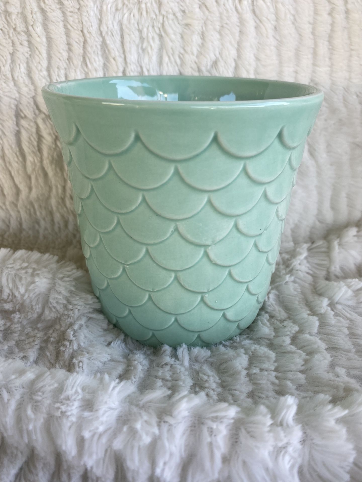 New Mermaid Scale Turquoise Flower Pot 