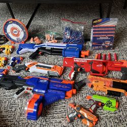 11 NERF Guns!!! Huge Lot! Tons Of Ammo! 
