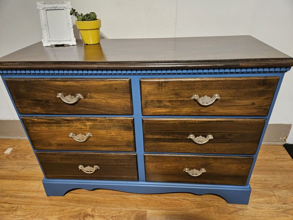 Blue Antique Dresser 