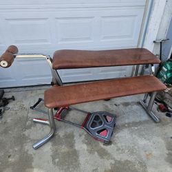 Exercise Bench For Weights One Is Flat One Is For Leg Raises 