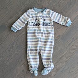 Carter's Baby Boy Footed Fleece Little Brother, 6 Months