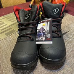 New Men Work Boots  Steel Toe Boots Size 9