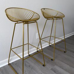 Two Golden Bar Stools