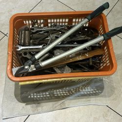 Tools And Tools Basket 22 X 16 Full Of Craftsman, Forged, Proto Etc