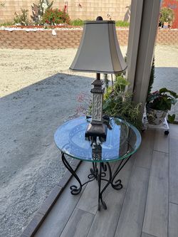 Beautiful nightstand & Lamp .